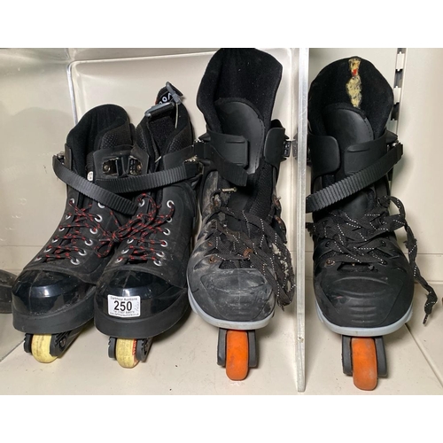 250 - Two pairs of rollerblades, Laserblaze and inliners.
