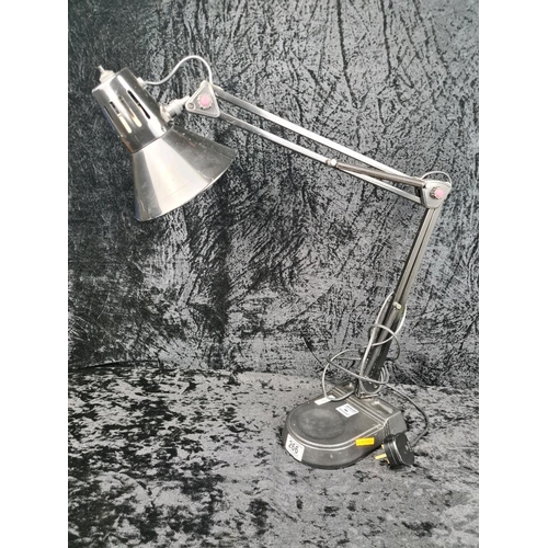 266 - Vintage black angled desk lamp. Approx H85cm.