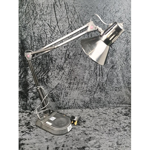 266 - Vintage black angled desk lamp. Approx H85cm.