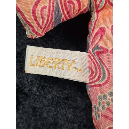 328 - Three vintage bean Liberty fabric hippos. With Liberty ribbon label.