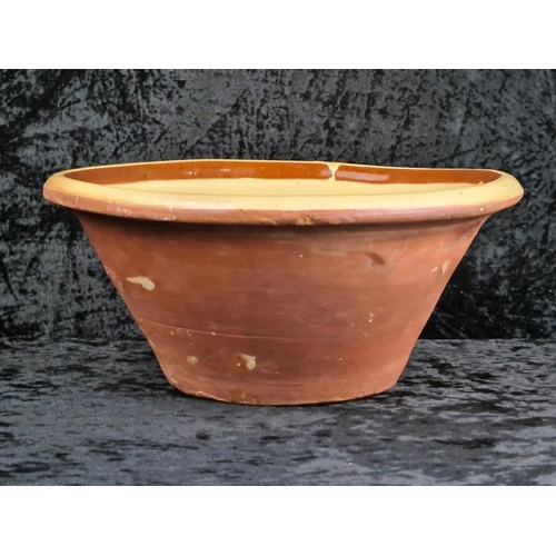 352 - Antique terracotta Dairy Bowl approx Dia 33cm