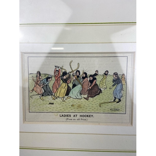 367 - Four mounted vintage prints/ bookplates, dated on back from 1905, in cellophane. Largest approx H33c... 