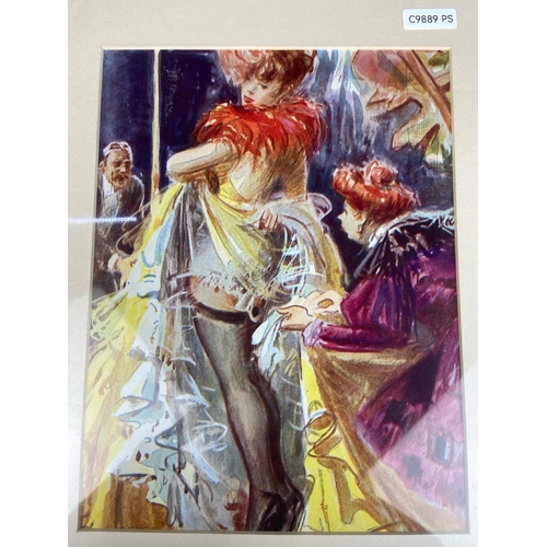 367 - Four mounted vintage prints/ bookplates, dated on back from 1905, in cellophane. Largest approx H33c... 
