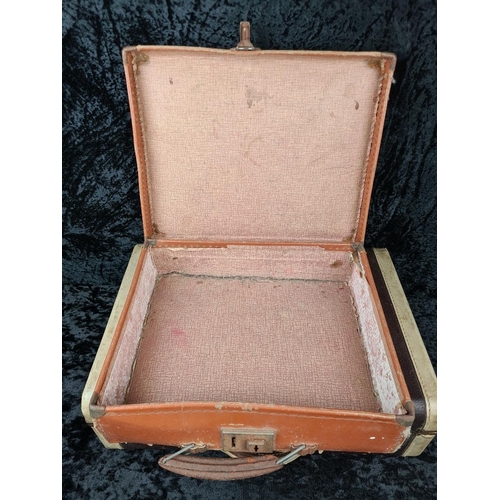 108 - Pair of chic vintage suitcases, likely dating from the 1940s or 1950s. Largest approx W46 x D32cm.