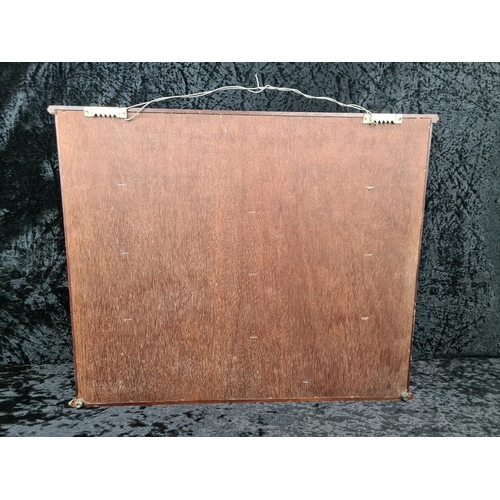 12 - Handy wall-hanging wooden display/shelf unit. Measures approx H46cm x W56cm.