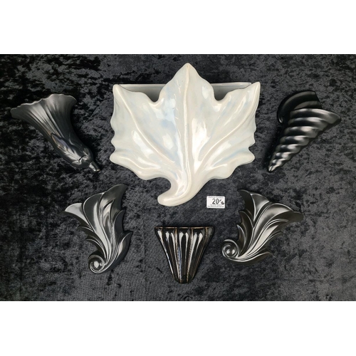 20 - Amazing set of vintage ceramic wall pockets (hang ‘em on your walls and fill with fresh flowers, and... 