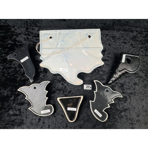 20 - Amazing set of vintage ceramic wall pockets (hang ‘em on your walls and fill with fresh flowers, and... 