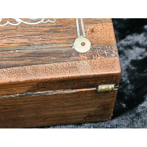 23 - 19th-century rosewood desktop writing slope featuring intricate mother-of-pearl inlay - and key whic... 