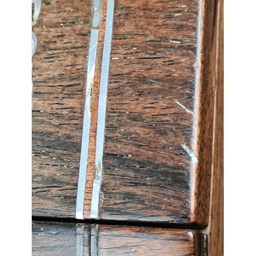 23 - 19th-century rosewood desktop writing slope featuring intricate mother-of-pearl inlay - and key whic... 