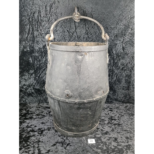 24 - 19th-century English well bucket - designed with a tapered shape to tip forward and fill with water ... 