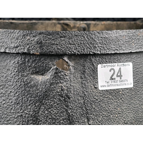 24 - 19th-century English well bucket - designed with a tapered shape to tip forward and fill with water ... 