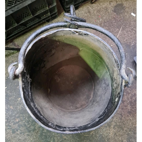 24 - 19th-century English well bucket - designed with a tapered shape to tip forward and fill with water ... 