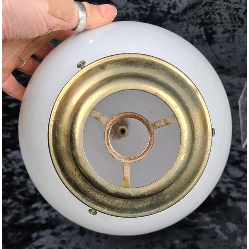 27 - Wonderful collection of vintage opal glass shades with floral decals. Can be used for ceiling or tab... 