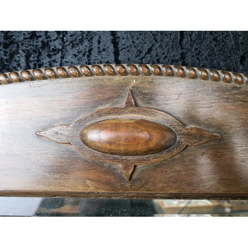 28 - Early 20th-century oak framed bevel-edge mirror with decorative rope-style trim. Frame approx H62cm ... 