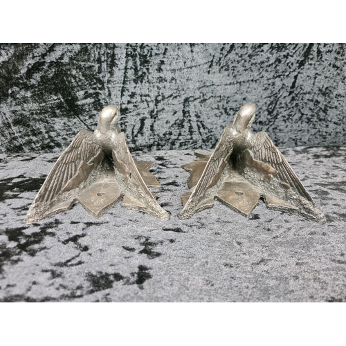 30 - Really unusual pair of black ceramic bird wall pockets. Each approx H19cm.