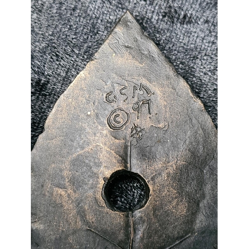 30 - Really unusual pair of black ceramic bird wall pockets. Each approx H19cm.