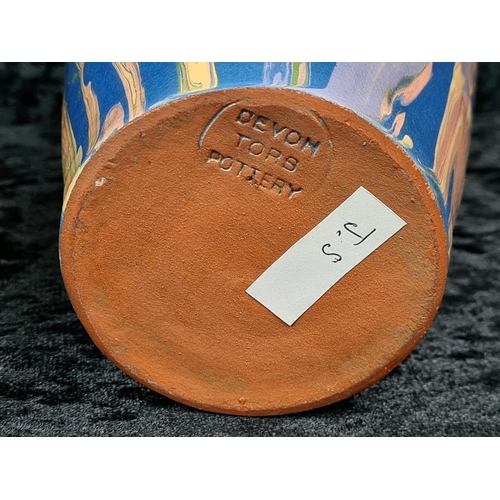 32 - Very pretty pair of Devon Tors pottery vases, both with stamp marks to bases. Tallest approx H21cm.