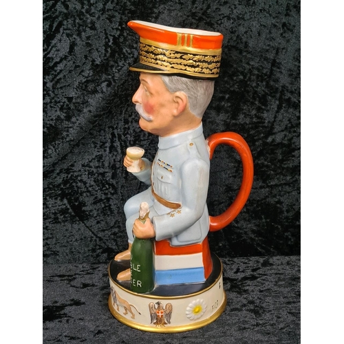 38 - Antique ceramic Toby Jug portraying Marshal Ferdinand Foch, the Supreme Allied Commander of the West... 