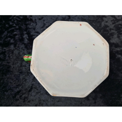 39 - Wonderful antique Georgian, early 19th-century Staffordshire ironstone octagonal mug with a green se... 