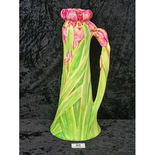 40 - Chintzware alert! Vibrant 1930s Royal Winton Grimwades jug/ewer featuring moulded and hand-painted i... 