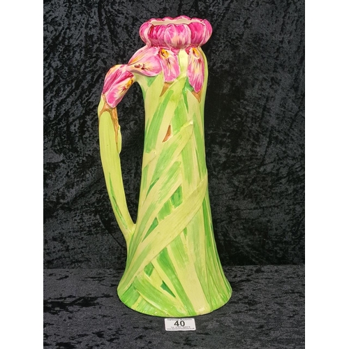 40 - Chintzware alert! Vibrant 1930s Royal Winton Grimwades jug/ewer featuring moulded and hand-painted i... 