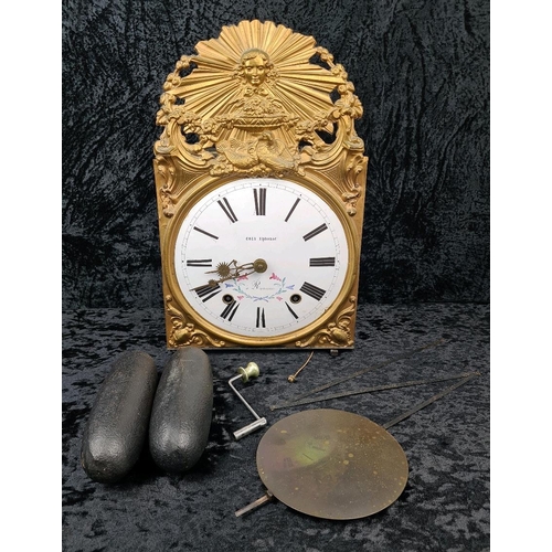44 - Impressive 19th century French Comtoise clock - Coly Alphonse à Roanne - with clock movement, two he... 