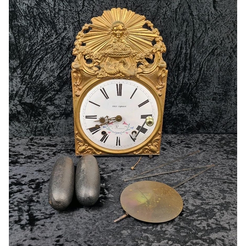 44 - Impressive 19th century French Comtoise clock - Coly Alphonse à Roanne - with clock movement, two he... 