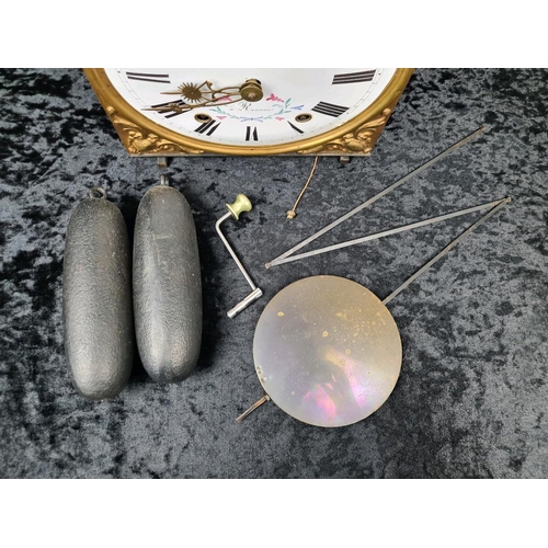 44 - Impressive 19th century French Comtoise clock - Coly Alphonse à Roanne - with clock movement, two he... 