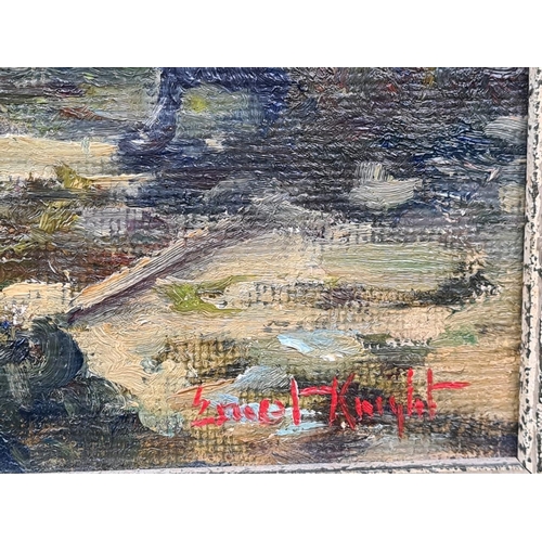 57 - Evocative oil painting by well-known British artist Ernest Knight - entitled Gathering Kelp - Britta... 