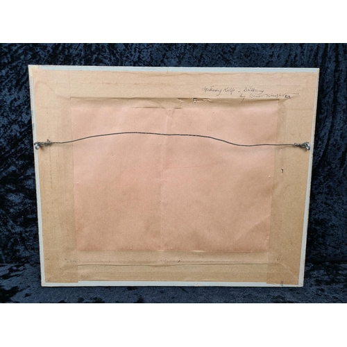 57 - Evocative oil painting by well-known British artist Ernest Knight - entitled Gathering Kelp - Britta... 