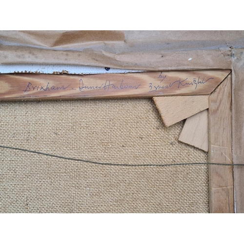 57a - Fantastic original oil painting of Brixham Inner Harbour by the West Country artist Ernest Knight. F... 