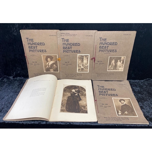 Three antique paperback editions of The Hundred Best Pictures.