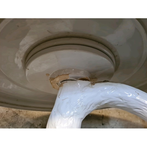 68 - Wow-tastic vintage Casa Fina white glazed ceramic swan sculpture table! It’s absolutely stunning, pr... 