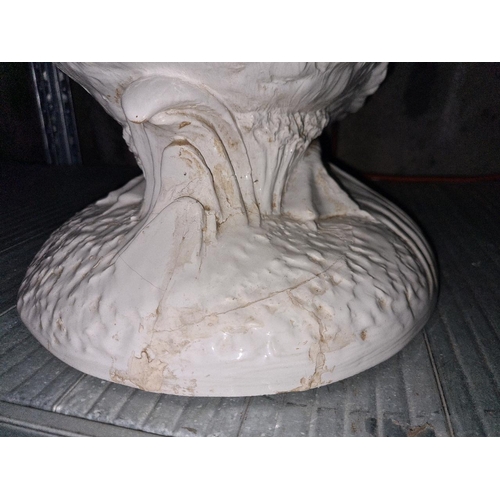 68 - Wow-tastic vintage Casa Fina white glazed ceramic swan sculpture table! It’s absolutely stunning, pr... 
