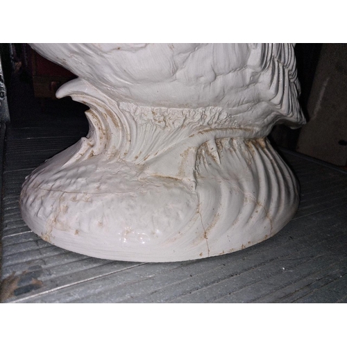68 - Wow-tastic vintage Casa Fina white glazed ceramic swan sculpture table! It’s absolutely stunning, pr... 