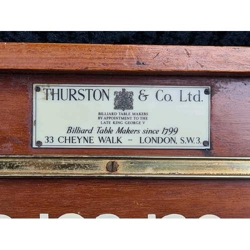 7 - Vintage wooden scoreboard for billiards or snooker with brass sliders for tracking points. Made by T... 