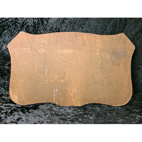 72 - Vintage Art Deco style frameless bevel-edge wall mirror - needs replacement fixings. Approx H33 x W5... 