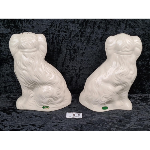 8 - Pair of vintage 1960s Beswick Staffordshire Spaniel mantle dogs. Each approx H20cm.