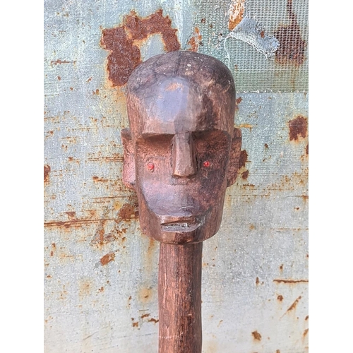 82 - Traditional Nyamwezi stick figure wooden carving from Tanzania - has a cultural significance and oft... 