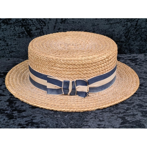 9 - Stylish straw boater hat from the early-to-mid 20th century, from Alfred & Barrett & Co. Ltd - the c... 