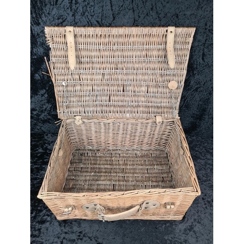 92 - Vintage wicker picnic basket. Approx W48 x D37cm.