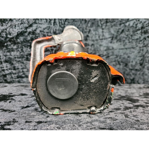 98 - Vintage reproduction cast iron 'Greedy Boy' mechanical money box.