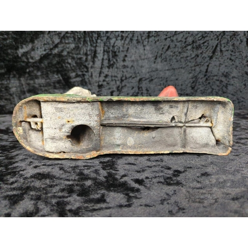 107 - Mid-century cast iron mechanical money box - known as Indian and Bear, or Indian Shooting Bear - a r... 