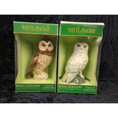 119 - Four boxed Royal Doulton Whyte & Mackay ceramic decanters from the The Series of Scottish Owls - Sno... 