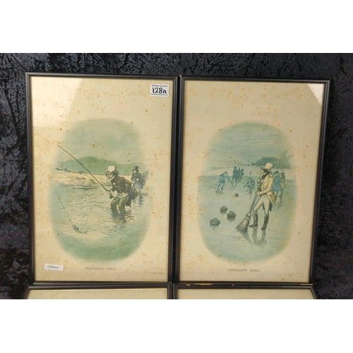 128a - Collection of vintage framed Johnnie Walker prints. All frames measure approx H45 x W30cm (one needs... 