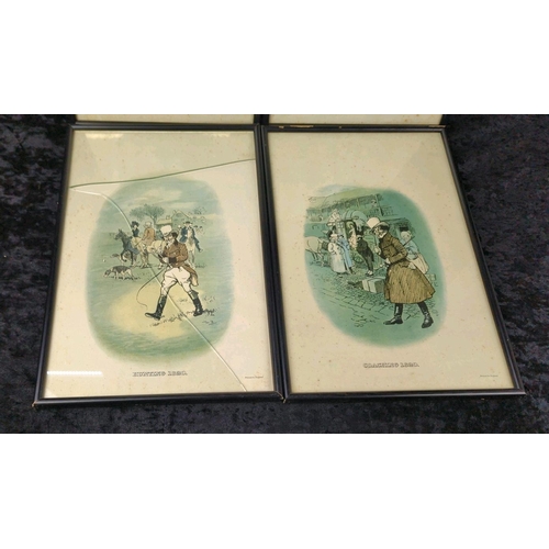 128a - Collection of vintage framed Johnnie Walker prints. All frames measure approx H45 x W30cm (one needs... 