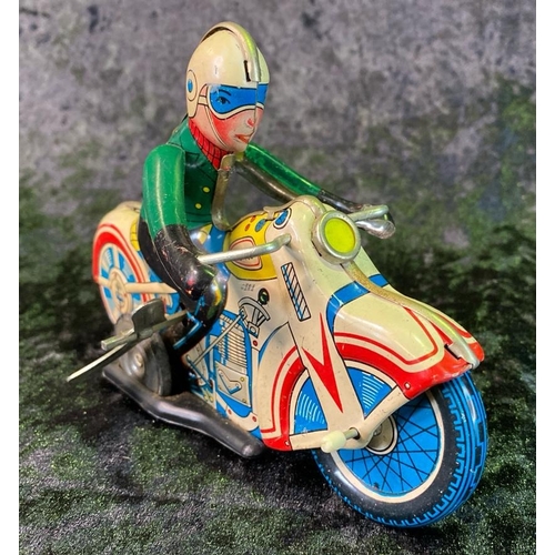 133 - Two vintage tinplate motorcycles, one boxed, made in China.
