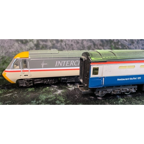 142 - Hornby 00 gauge Intercity train set, two engines and four carriages, unboxed.