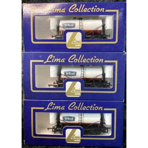 156 - Lima 00 gauge models - six milk tanker goods wagons, boxed, double decker passenger coach, boxed, tw... 