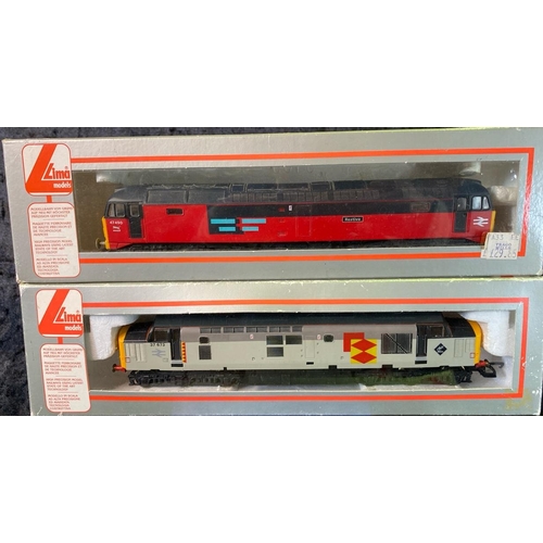 158 - Five Lima 00 gauge model diesel engines including 33050, 50 028, 47 107, 37 673 and 47490.
